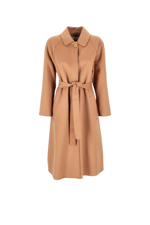 Cappotto Kaos lungo da donna in panno fronte