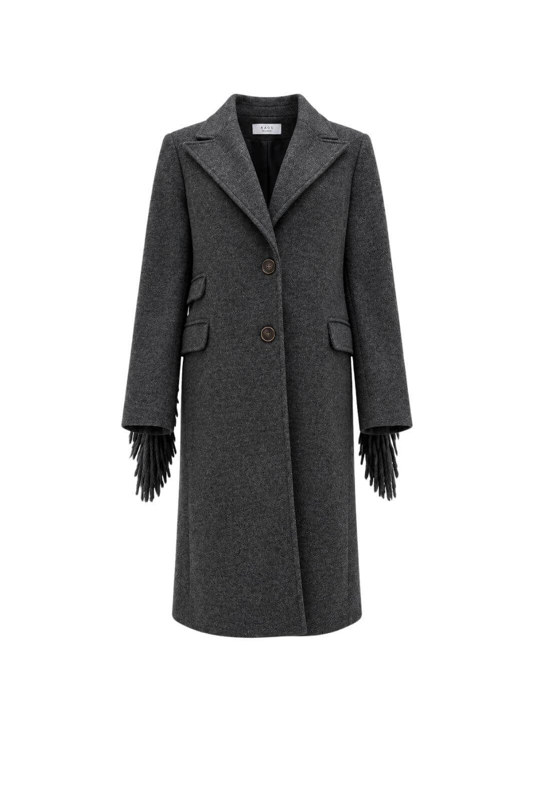 Kaos Cappotto Donna Monopetto con frange