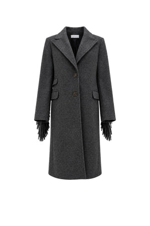 Kaos Cappotto Donna Monopetto con frange