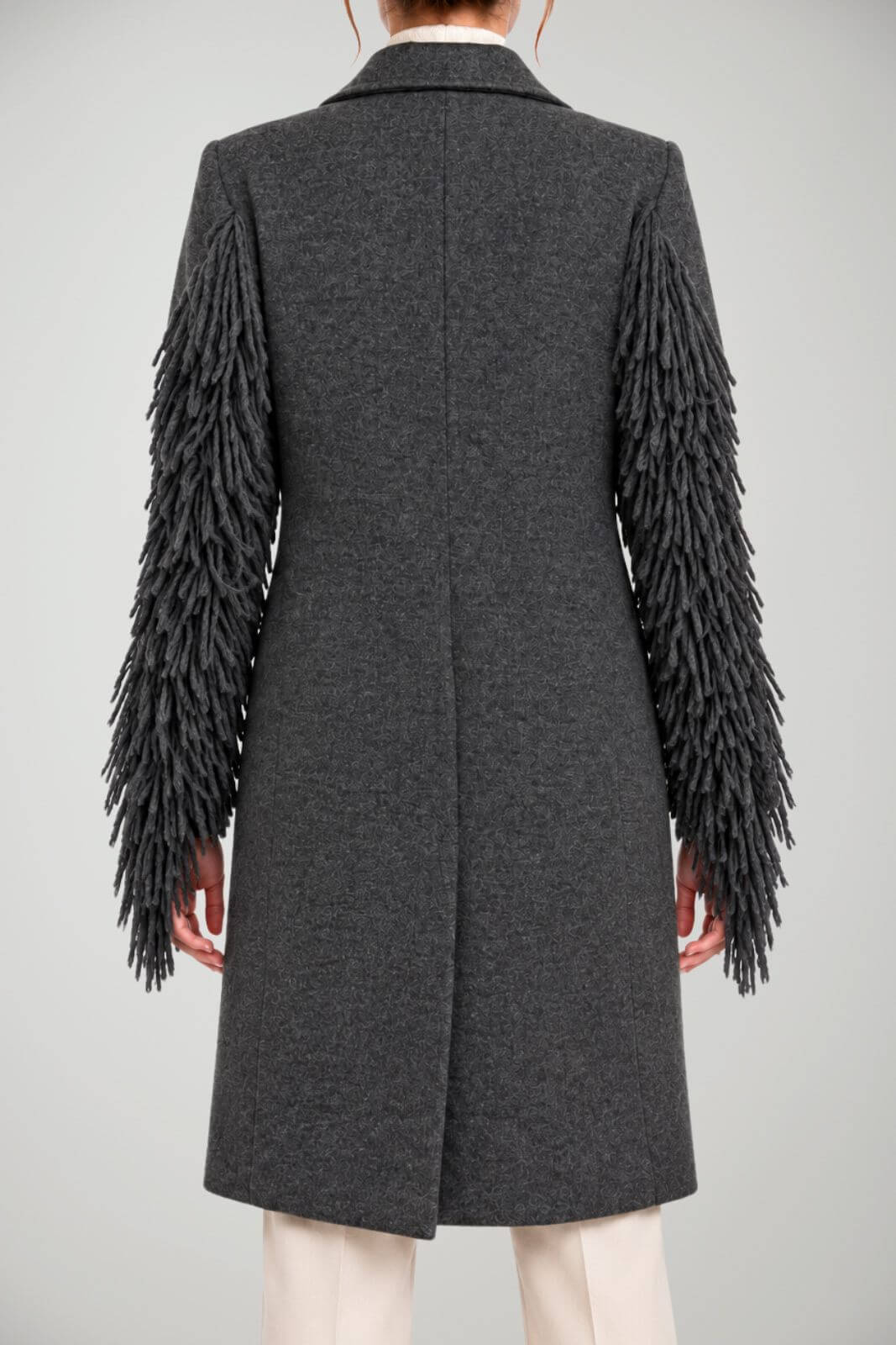Kaos Cappotto Donna Monopetto con frange