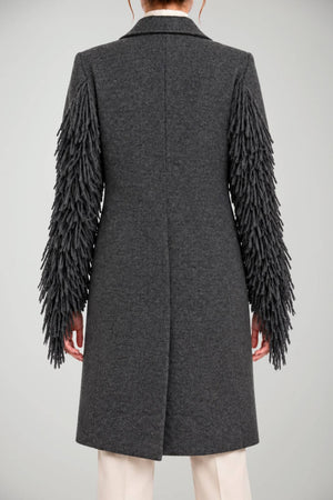 Kaos Cappotto Donna Monopetto con frange
