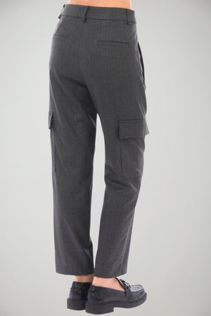 Pantaloni da donna Kaos modello cargo gessati con pences