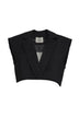 Dixie Gilet Donna gessato con orli sfrangiati