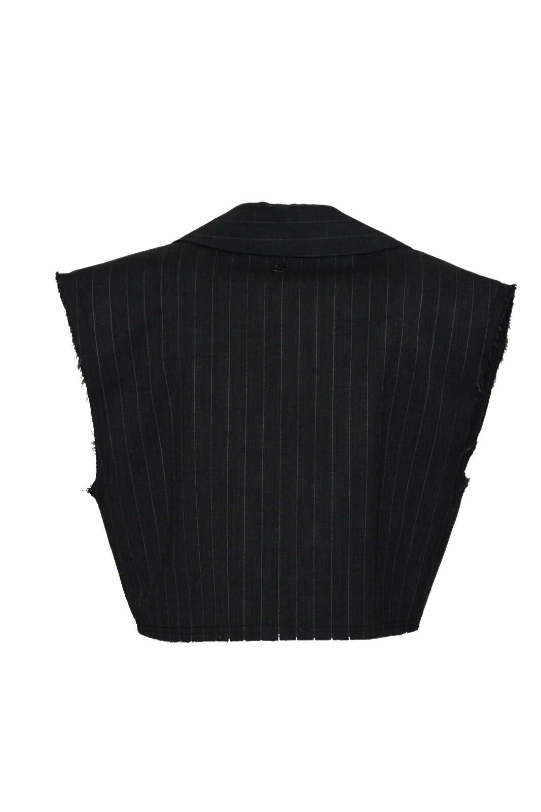 Dixie Gilet Donna gessato con orli sfrangiati