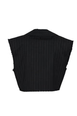 Dixie Gilet Donna gessato con orli sfrangiati