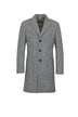 Cappotto LBM 1911 da uomo monopetto lungo in trama spinata fronte colore grigio