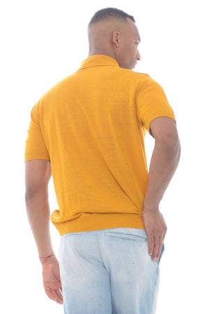 Gallia polo uomo in filo misto lino