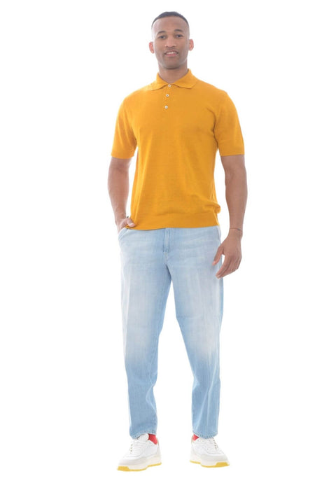 Gallia polo uomo in filo misto lino