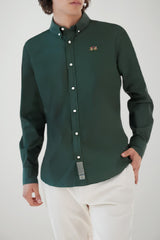 La Martina Camicia Uomo Button Down Slim Fit in Piquet di Cotone