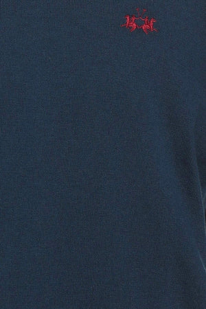 Maglia da uomo La Martina a tinta unita con logo dettaglio