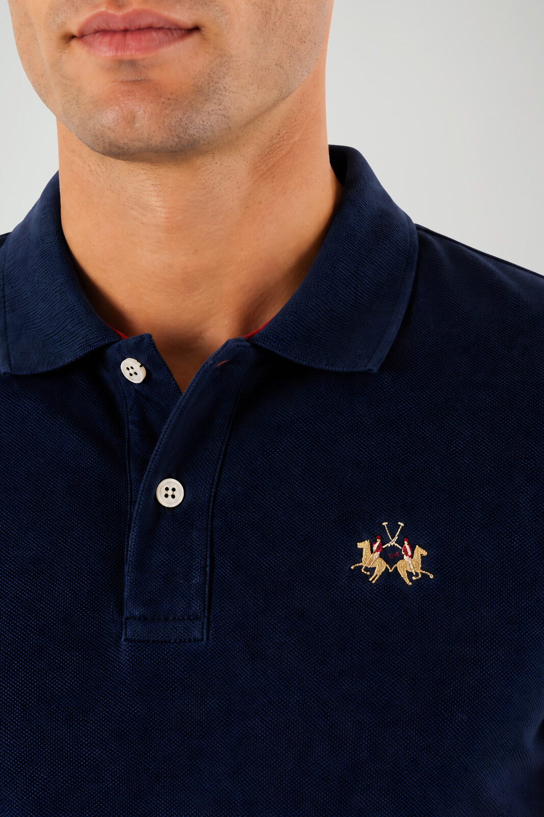 La Martina Polo Uomo in Piquet con Logo Ricamato Slim Fit