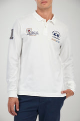 Polo da uomo La Martina in jersey a maniche lunghe fronte 1