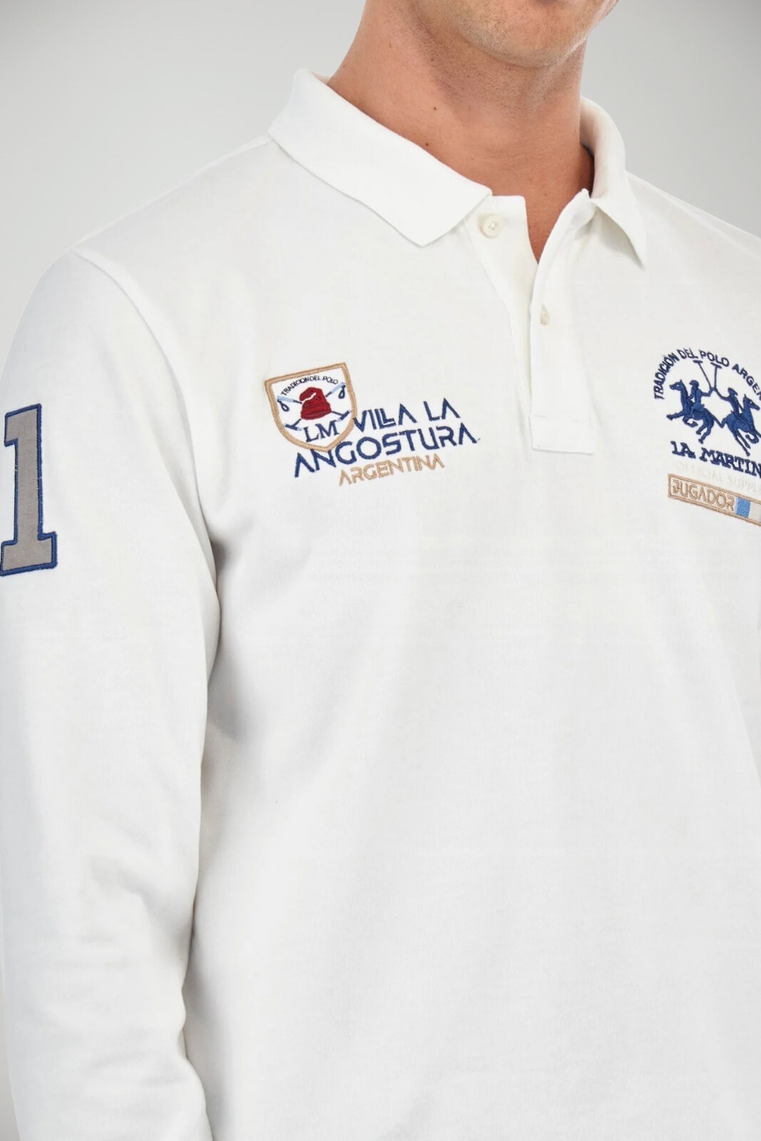 Polo da uomo La Martina in jersey a maniche lunghe dettaglio