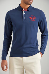 Polo da uomo La Martina in jersey maniche lunghe fronte 1