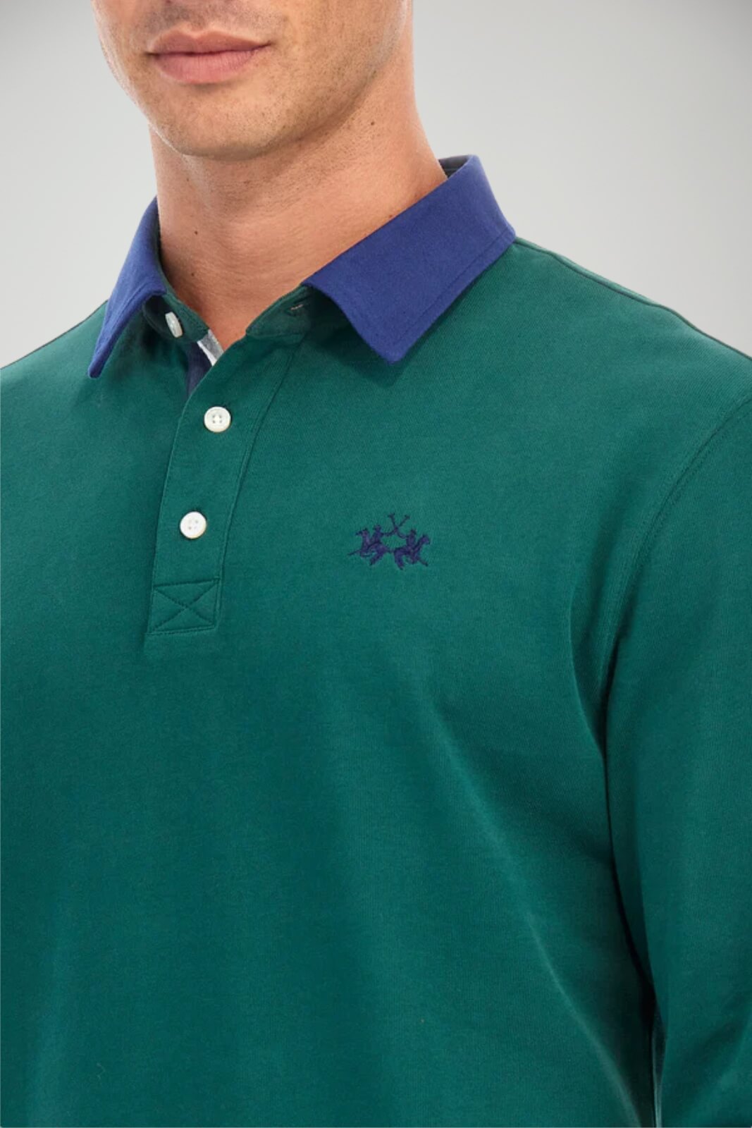 Polo da uomo La Martina in jersey di cotone dettaglio