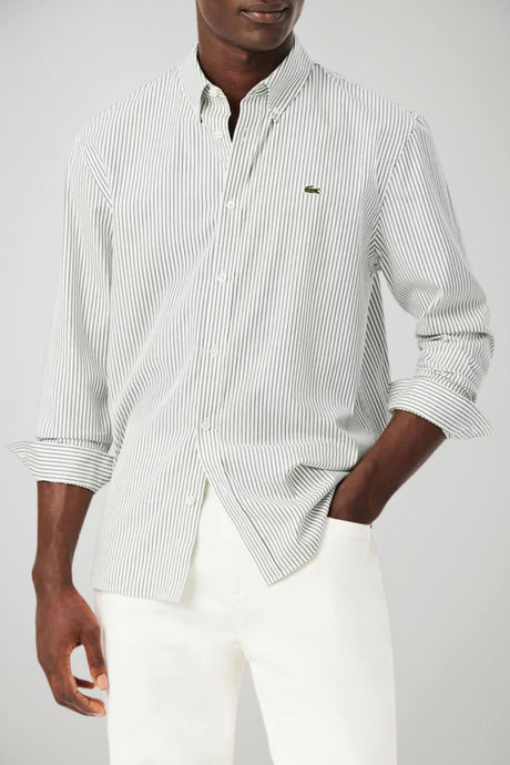 Lacoste Camicia Uomo Regular Fit Rigata in Cotone