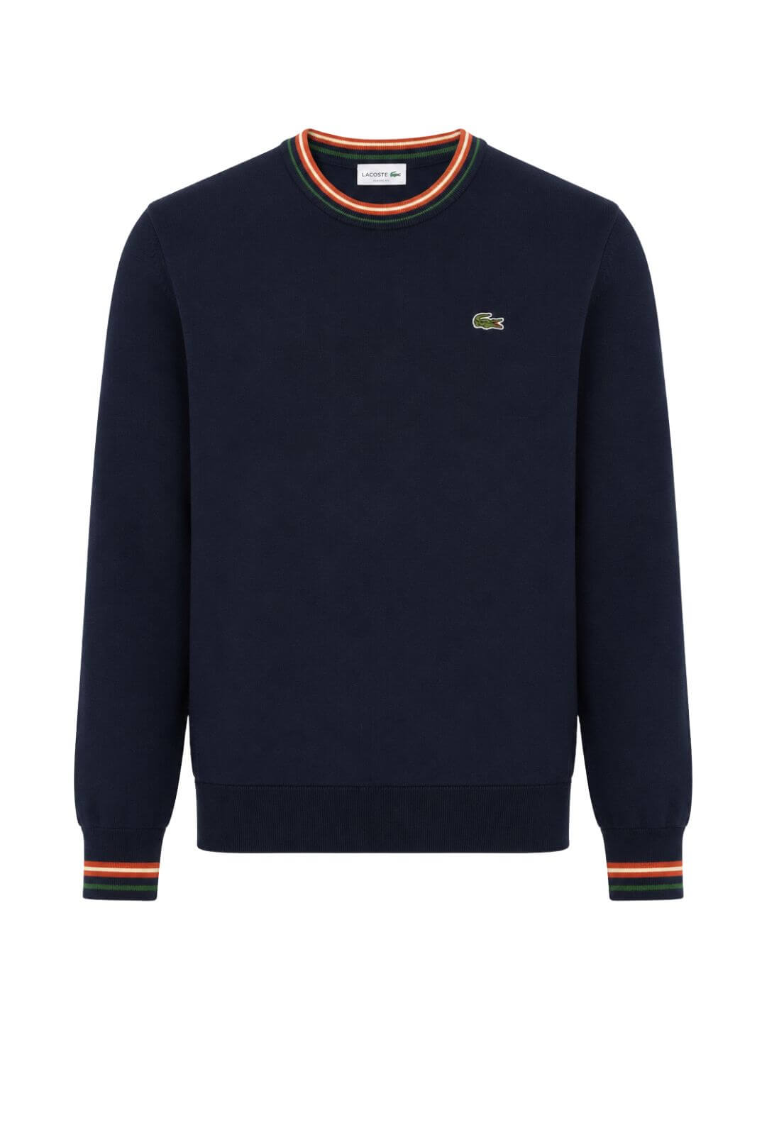 Lacoste Maglia Uomo in cotone e bordi multicolore