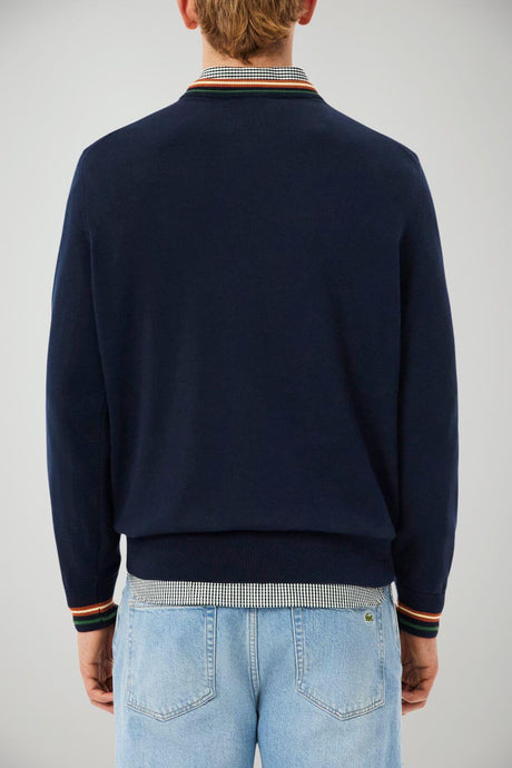 Lacoste Maglia Uomo in cotone e bordi multicolore