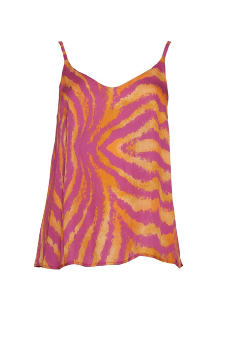 Top donna smanicato multicolore fronte