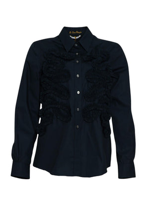 Camicia da donna con rouches centrale fronte