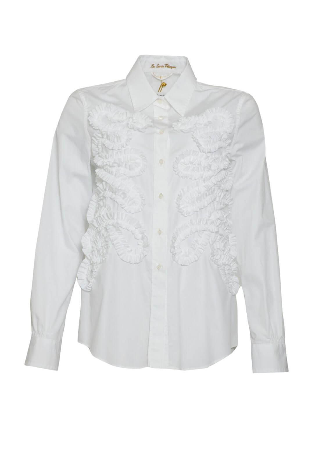 Camisa de mujer Le Sarte Gossip con volantes centrales