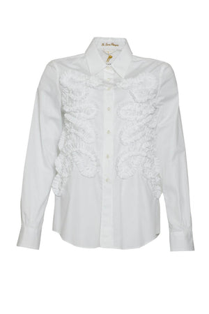 Camisa de mujer Le Sarte Gossip con volantes centrales