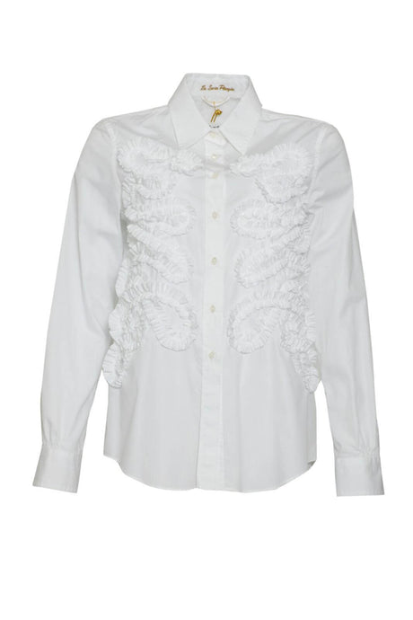 Camisa de mujer Le Sarte Gossip con volantes centrales