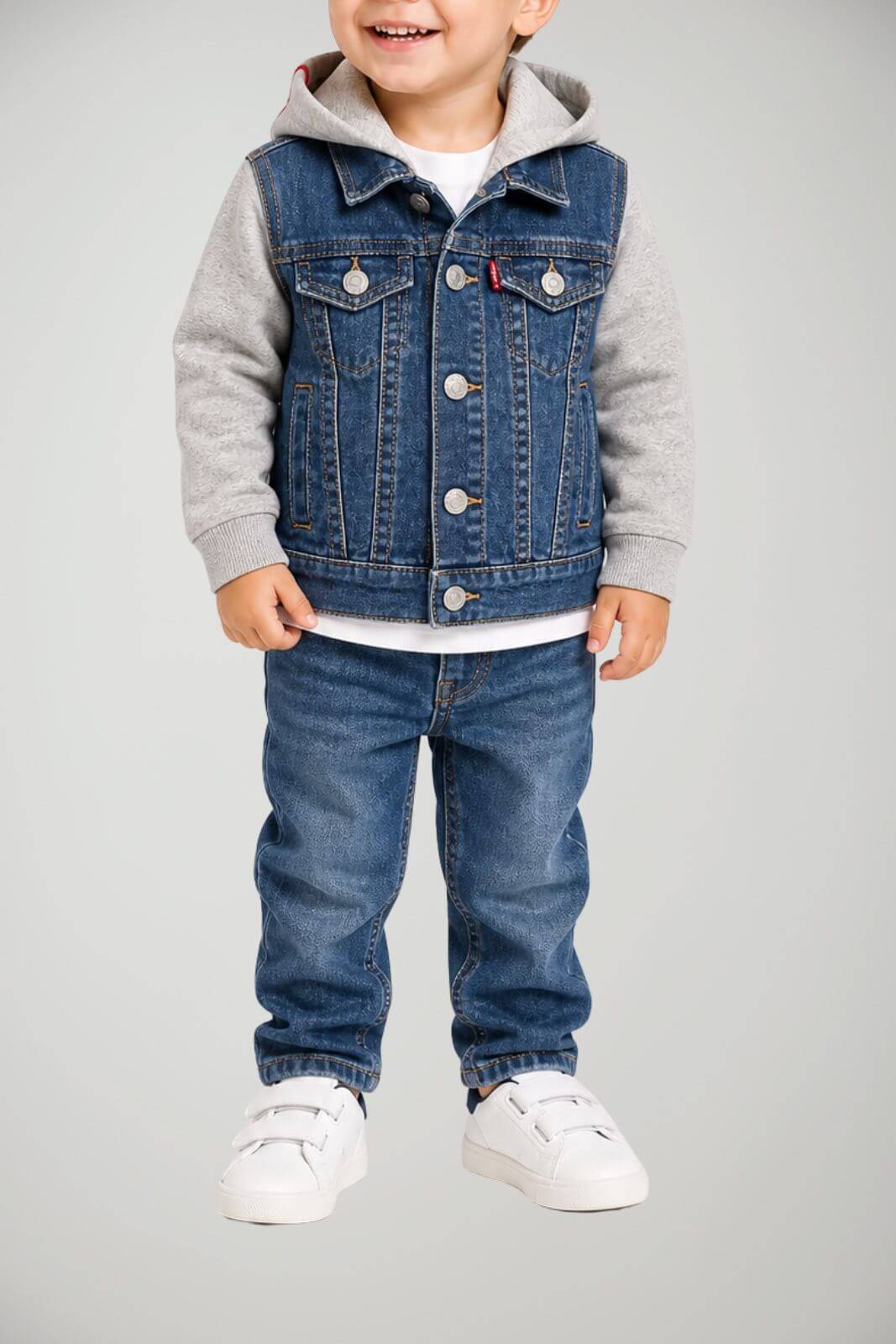 Levi’s Giubbino Bambino in Denim e felpa