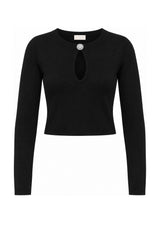 Liu Jo maglia donna crop con bottone gioiello