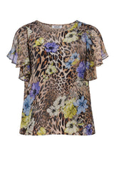 Liu Jo Blusa Donna Animalier con dettagli Floreali