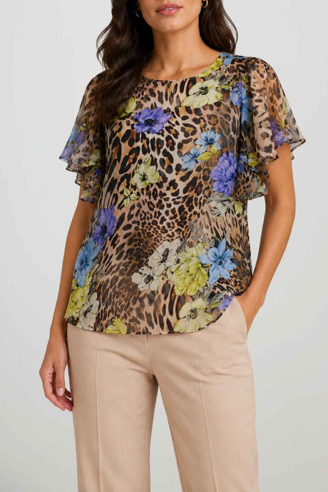 Liu Jo Blusa Donna Animalier con dettagli Floreali