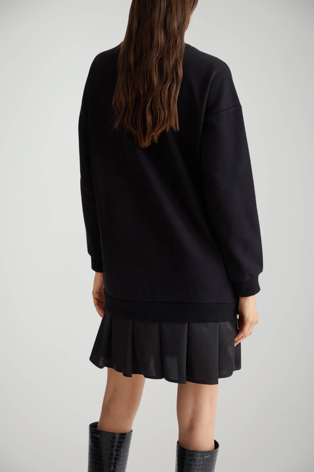 Abito Donna Liu Jo in maglia con balza in raso retro