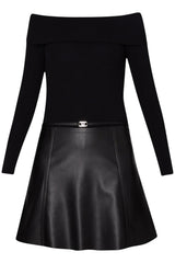 Abito donna Liu Jo in maglia con gonna in ecopelle fronte