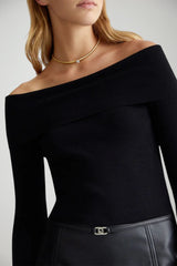 Abito donna Liu Jo in maglia con gonna in ecopelle dettaglio