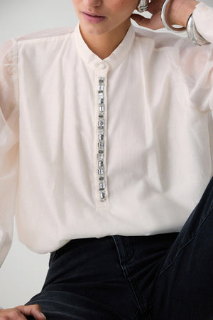 Liu Jo Blusa Donna in mussola con strass