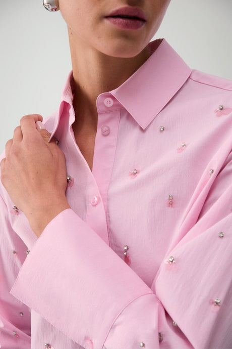 Liu Jo Camicia Donna in popeline con strass / Rosa