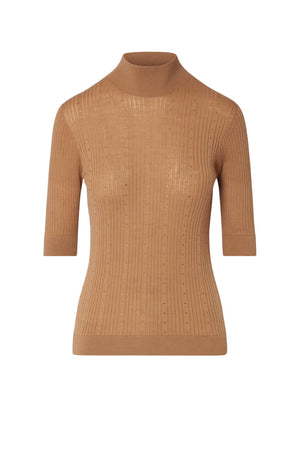 Liu Jo Dolcevita Donna a costine con strass / Caramello
