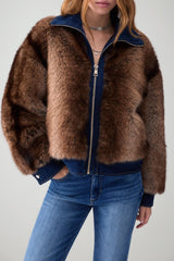 Liu Jo Giubbino Donna in denim con pelliccia sintetica