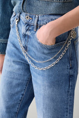 Liu Jo Jeans Donna Boyfriend con catena