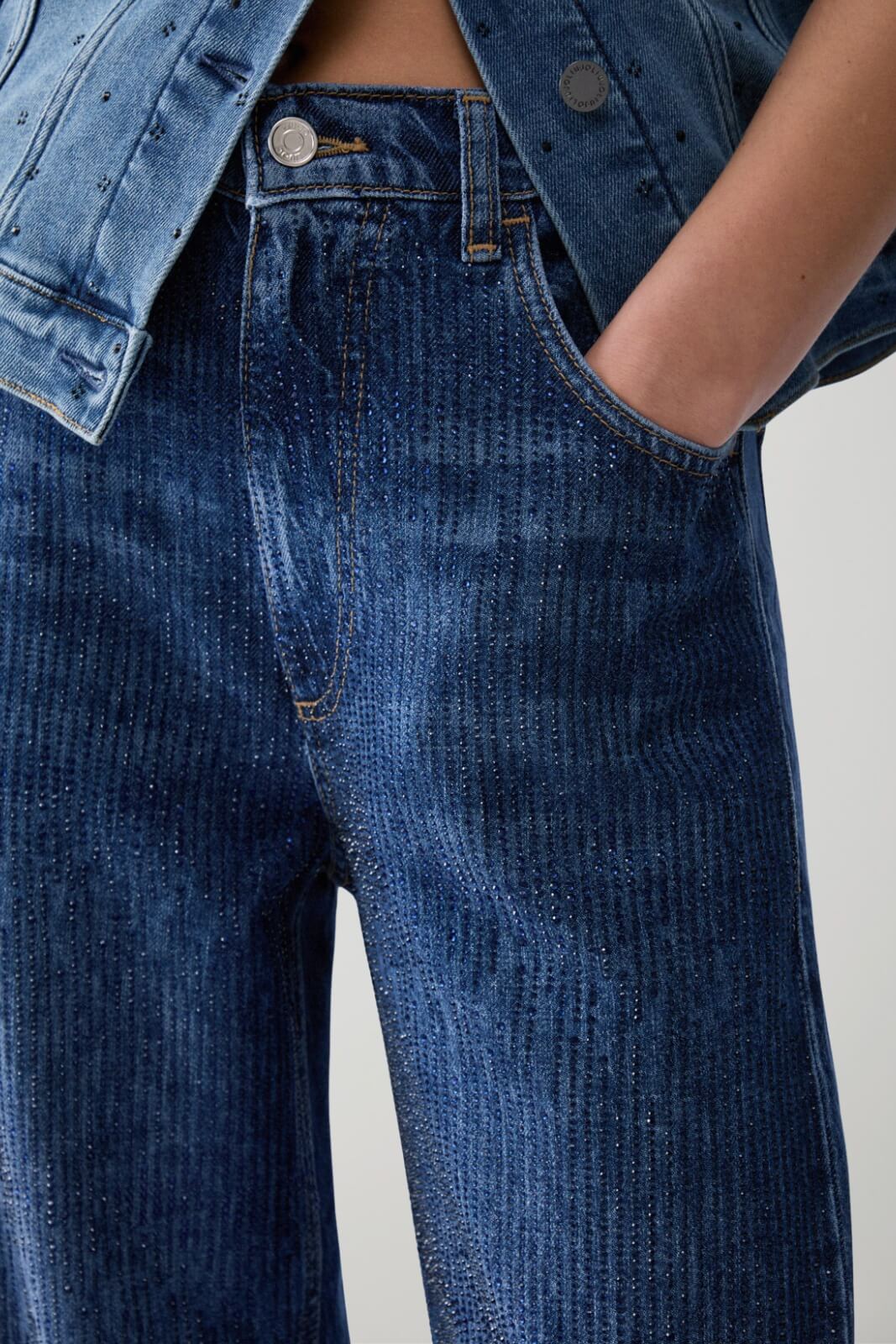 Liu Jo Jeans Donna Straight con strass