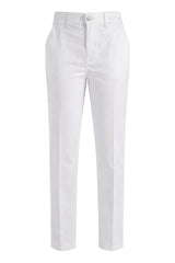 Pantaloni donna Liu Jo modello chino vestibilità regular in cotone e poliestere in tinta unita bianca