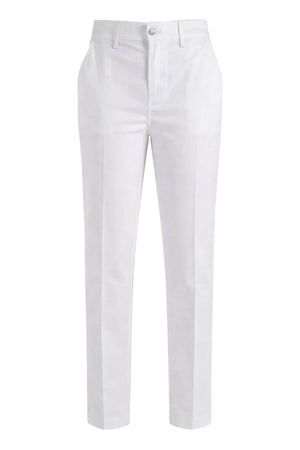 Pantaloni donna Liu Jo modello chino vestibilità regular in cotone e poliestere in tinta unita bianca