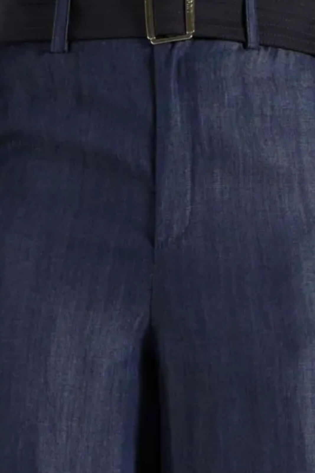 Pantaloni donna Liu Jo taglio flare a gamba ampia in tinta unita color denim 100% lyocell con cintura nera removibile 