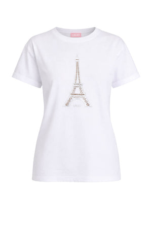 T-shirt donna Liu Jo maniche corte con stampa centrale regular fit in cotone