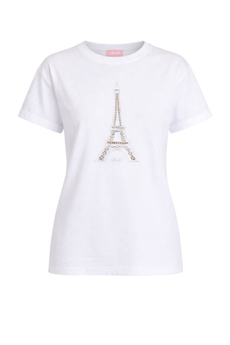 T-shirt donna Liu Jo maniche corte con stampa centrale regular fit in cotone