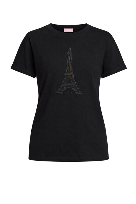 T-shirt donna Liu Jo maniche corte con stampa centrale regular fit in cotone