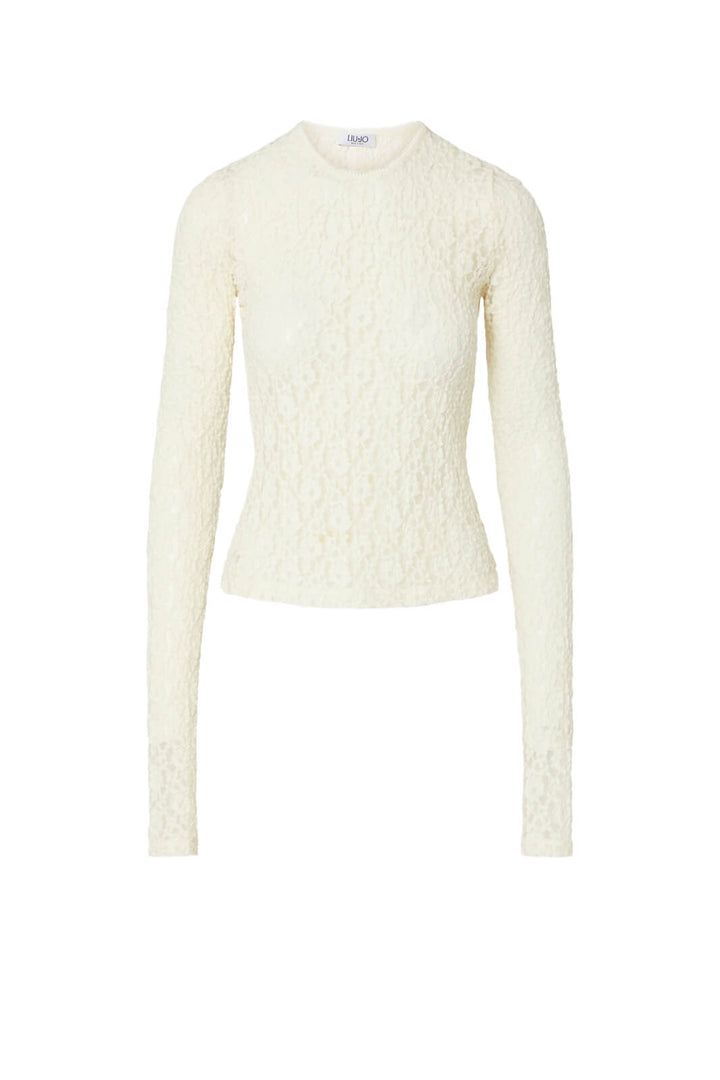 Liu Jo T-shirt Donna maniche lunghe in pizzo
