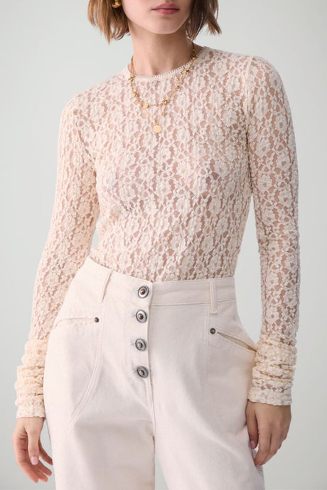 Liu Jo T-shirt Donna maniche lunghe in pizzo