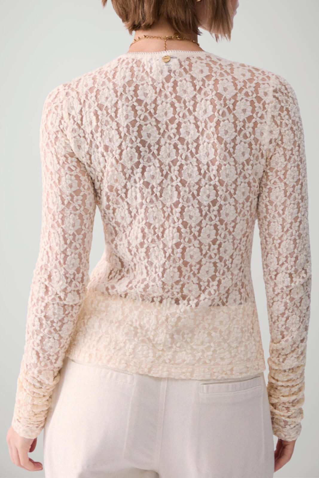 Liu Jo T-shirt Donna maniche lunghe in pizzo