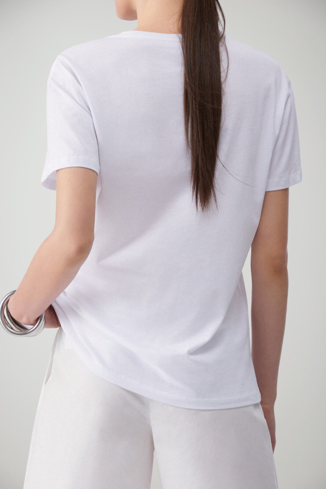 T-shirt donna Liu Jo maniche corte in cotone color bianco con stampa centrale